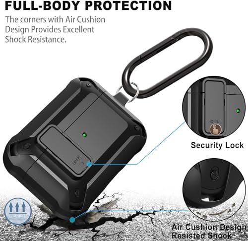 Image of Meyaar for AirPods Pro 3 Case, Clear Magnetic Automatic Lock Cases with Phone Stand with Keychain Case for Airpod Pro 3 for Men & Women (Lock Black)
