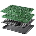 Dog Toilet Tray with Artificial Grass – Reusable Dog Litter Tray for Puppies and Small Dogs, Portable Potty with Drainage System for Flat or Home Use Indoor (20 x 16 inch -Style 2)