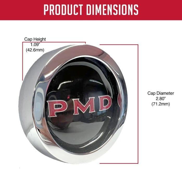 Vista 3 de Wheel Accessories Parts 1 tapa central Pontiac Ralley ll de aleación de aluminio negra de 2.80 pulgadas de diámetro para Pontiac 1967-70 Firebird