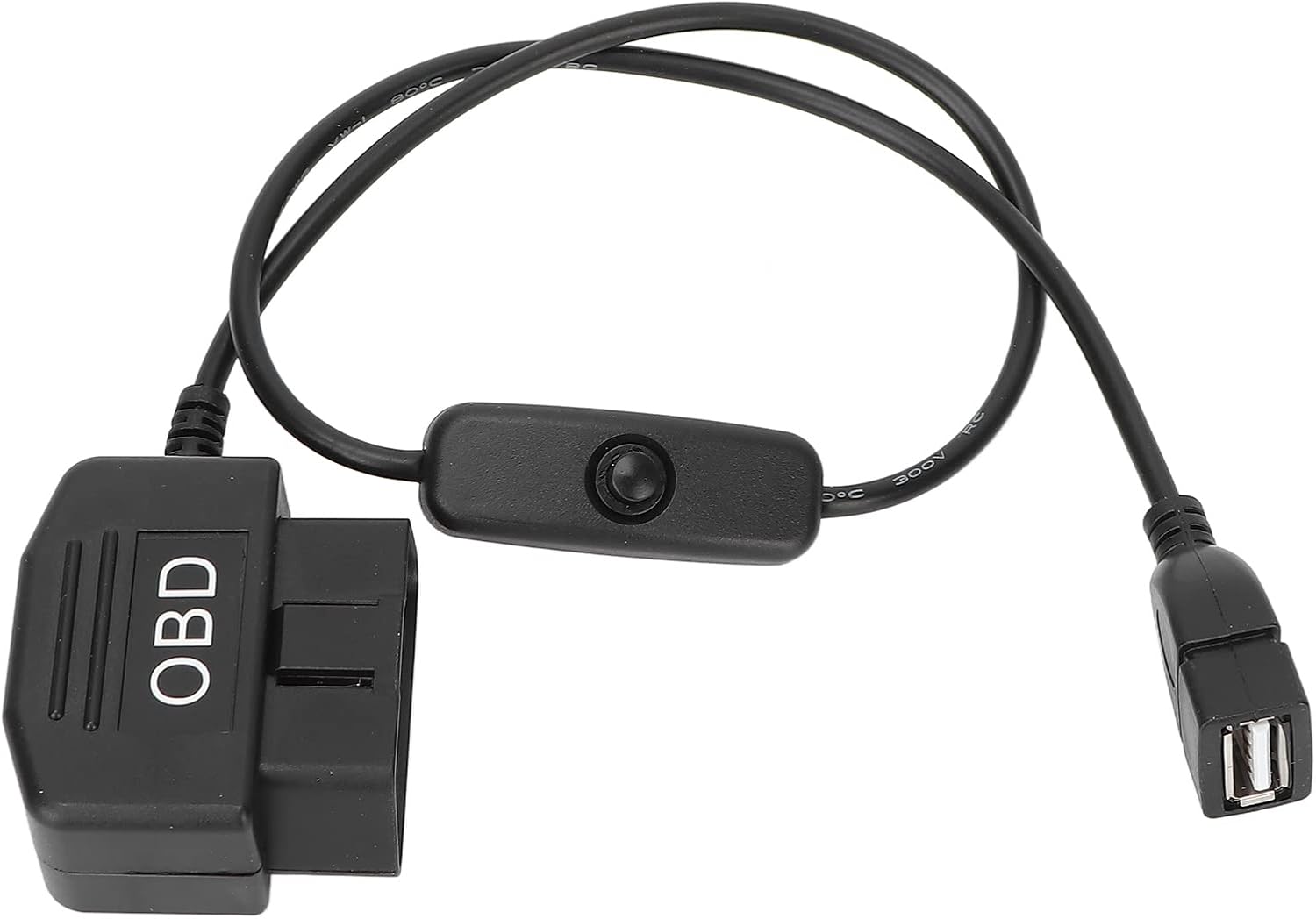 Car USB Power Charging Cable,16 Pin OBD2 Male Plug USB Power Charging Cable OBD Adapter Cable 18.9in Universal Connector Charger