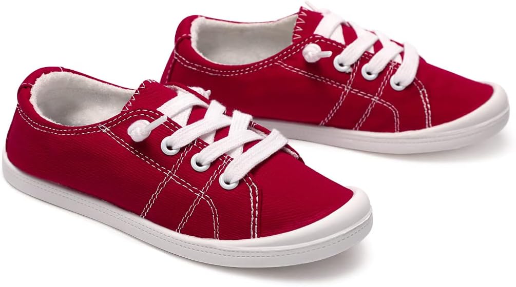 Boy and Girl Slip on Canvas Sneaker, Kids Low Top Casual Fashion Shoes, Comfy Lace up Walking Shoes - Image 5