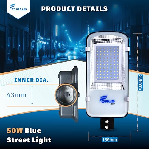 Image of Forus 50W Blue Street Light Outdoor LED IP66 Waterproof Decorative Focus Lamp for Road Garden Events Security Terrace Landscape Pathway Building Festival Stage Party Celebration Lighting - 1 Pc