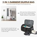 S-ZONE Carry On Garment Bag for Travel Convertible Duffle Bags for Men Women 2 in 1 Hanging Suitcase Business with Toiletry Bag - Image 5