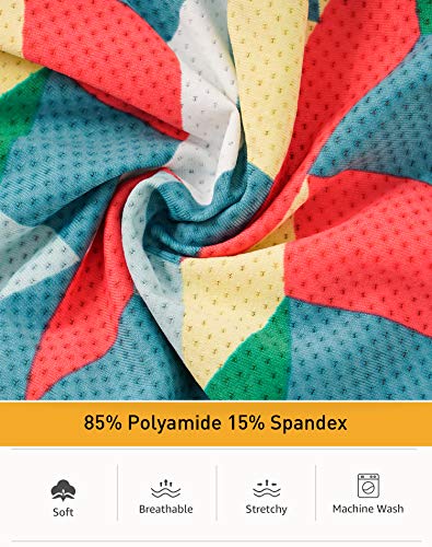 Innersy Men's Mesh Boxer Briefs Cooling Breathable Sports Underwear W/Fly 4-Pack(Geometrical Patterns,Large) #TOP4