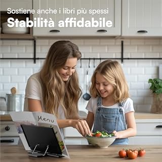 H&S Leggio per Libri - Leggio da Tavolo e da Letto - Porta Libro per Ricette in Cucina - Porta Libri da Scrivania per Studiare - Pieghevole per Ufficio e Scuola - Leggio per Tablet