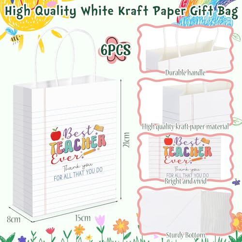 Tisancy 36 Pcs Teacher Appreciation Gifts Bulk Includes 6 Gift Bags 6 Notebooks 6 Makeup Bags 6 Thank You Cards 6 Keychains 6 Ballpoint Pen for Teacher Christmas Valentine Graduation End of Year by Tisancy - Image 3