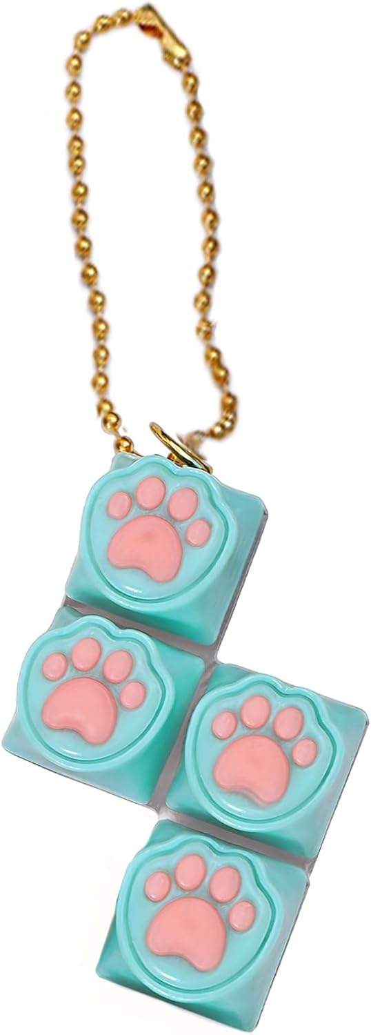 Keyboard Fidget Toy, Portable and Compact, 6.2x3.2x3.2cm, Cat Paw Mechanical Keyboard Fidget Swi-tch, Portable Stress Relief Clicker, Easy to Carry, for Classroom School Work Home Car Travel