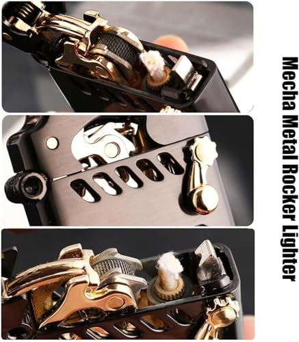 Mecha Metal Rocker Encendedor Retro Clásico Negro miniatura 5