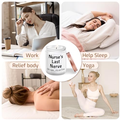 Kedofa Nurse Gifts for Women: Unique Birthday Christmas Graduation Thanksgiving Nurse Day Gift for Head Nurses, Nurses Practitioner Gifts, Nurse's Last Nerve Scented Candles — view 6