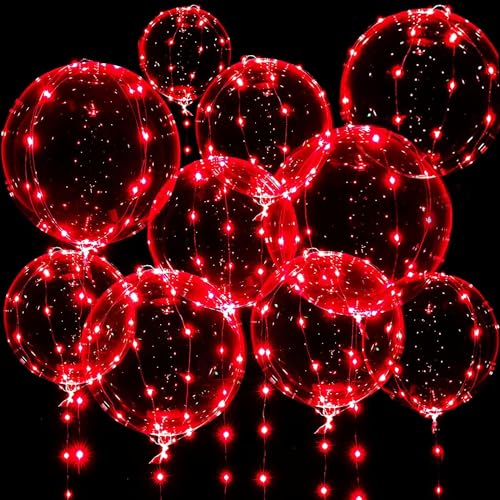 10 paquetes de globo LED luminoso, globos para cumpleaños con luz, guirnalda de luces, día de San Valentín