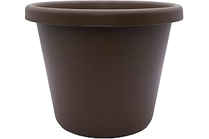 HC Companies 14 Inch Round Classic Non-Glazed Brown Bucket