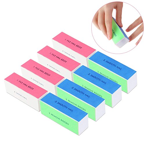 Tinksky 4-Way Nail Buffer Nail Shiner Sponge Nail Files Sanding Blocks - 10pcs