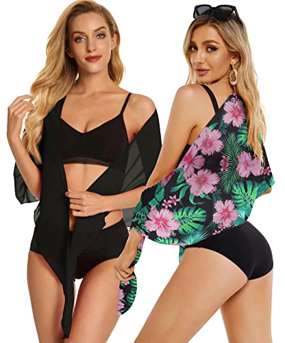 Image of Swimsuit Coverups for Women Sarong Beach Bikini Wrap Sheer Short Skirt Chiffon Scarf for Swimwear