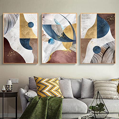 Peintures affiches marbre or géométrique dsdsgog impression sur toile - 2