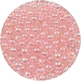 Mulutoo 200 cuentas acrílicas redondas de 10 mm de colores AB con agujero para aretes, pulseras, collares, llaveros, fabricación de joyas (80 rosas claros)