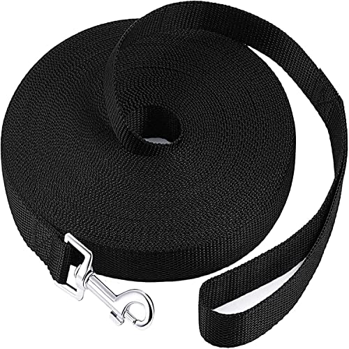 LATRAT Dog Lead 1.2~30 m, Long Lead for Small to Large Dogs Black, 15 x 1.5 cm (50 ft)), 15m*1.5cm(50ft)