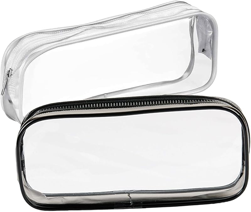 GAQWOK Necessaire Transparente com Zíper para Viagem, Conjunto com 2