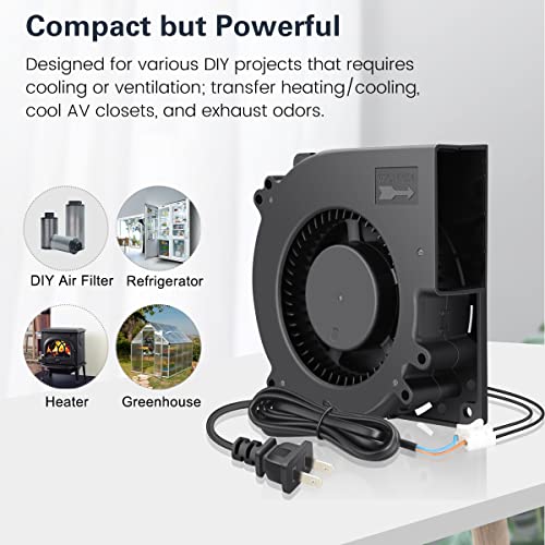 GDSTIME Blower Fan Dual Ball Bearing 120mm x 120mm x 32mm (4.72x4.72x1.26 inch) 110V 115V 120V 220V 240V by GDSTIME - Image 2