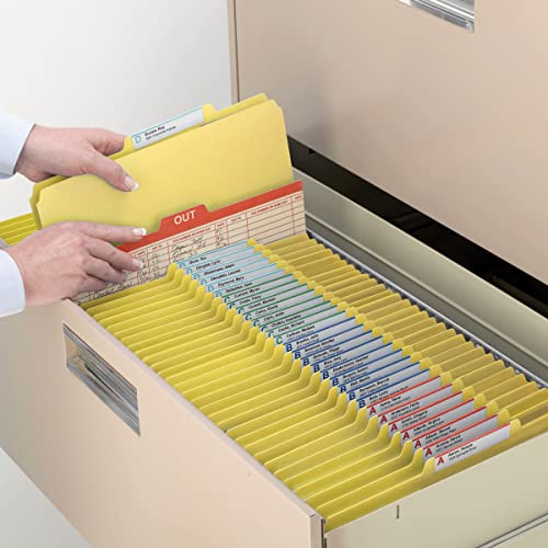 Smead Pressboard Fastener File Folder With Safeshield Fasteners, 2 Fasteners, 1/3-Cut Tab, 2" Expansion, Letter Size, Yellow, 25 Per Box (14939) #TOP5
