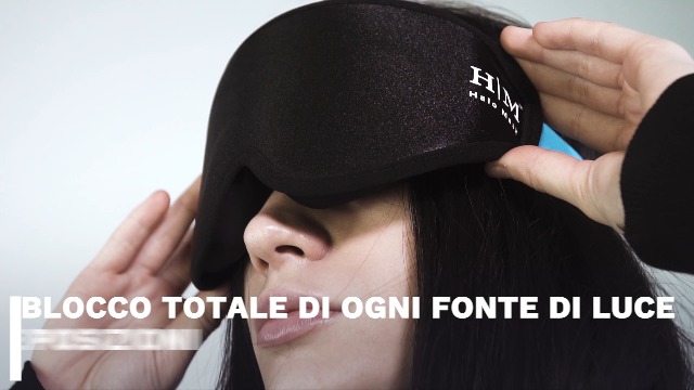 MyHalos Mascherina Per Dormire 3D – 100% Oscurante – Zero Pressione Sugli Occhi – Memory Foam – Per Donne E Uomini