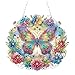 Diamond Painting Pendente Farfalla 5D Pittura Diamante con Catena, Ciondolo Decorativo Finestra Casa Giardino, Kit Completo DIY per Adulti e Bambini immagine