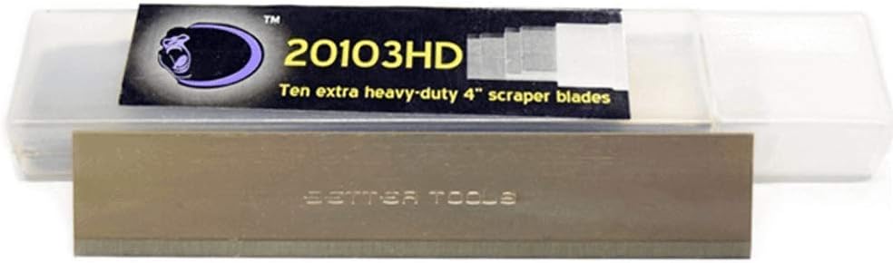 Better Tools 4" Extra Heavy Duty Scraper Blades - .036" thick - 50 blades/box - 10 blades/tube