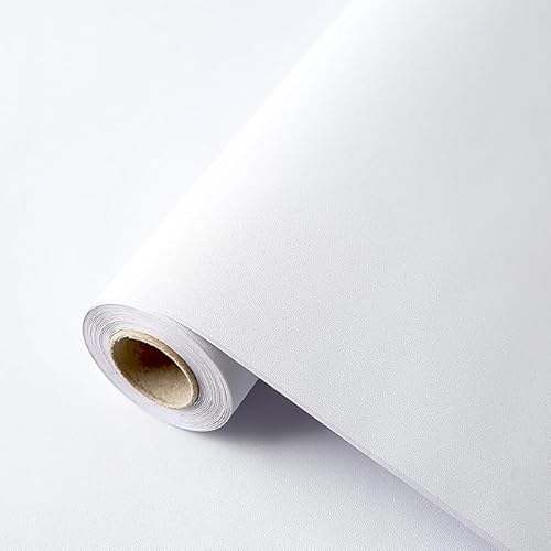 TAHAVICE White Contact Paper 40x300cm Peel and Stick Wallpaper, Matte Waterproof Wall Paper Self-Adhesive and Removable Decorative Contact Paper for Living Room, Kitchen