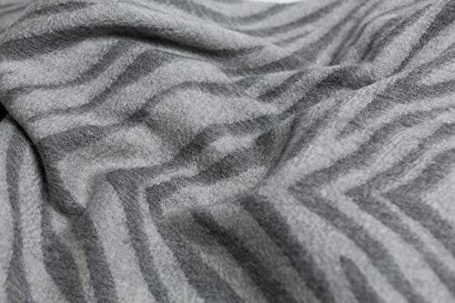 JENNIE LIU Women's 72" x 30" Large 100% Cashmere Zebra Jacquard Shawl4