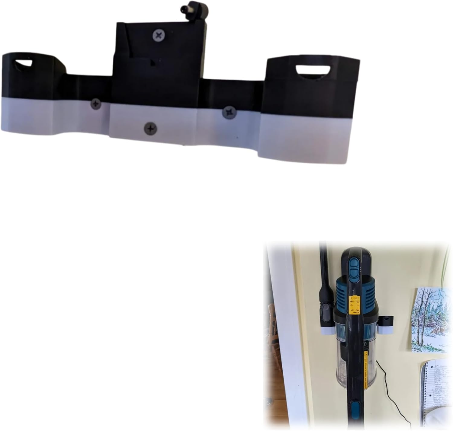 Wall Mount Bracket for Shark Rocket Pro, with Tool Storage Rack & Charging Cable Organizer, Complete Installation Kit Included