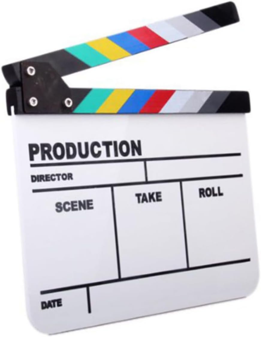 SHINEOFI Multicolor Clapperboard Film Clapboard for Scenes Professional English Version Board
