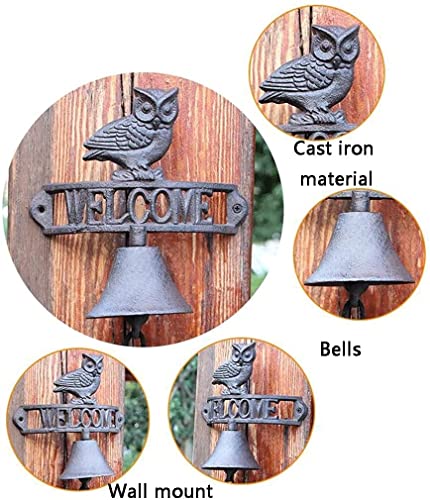 Sino de jantar com sinal de boas-vindas campainha de ferro fundido decorativa casa de fazenda sino d