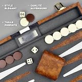 Queensell backgammon 38 cm, plateau pliant en similicuir PU photo 6