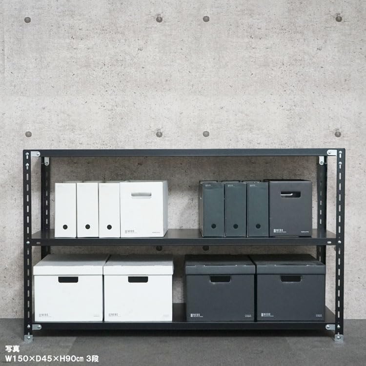 Amazon｜スチールラックのキタジマ NC-4-9 幅180×奥行45×高さ90cm 3段