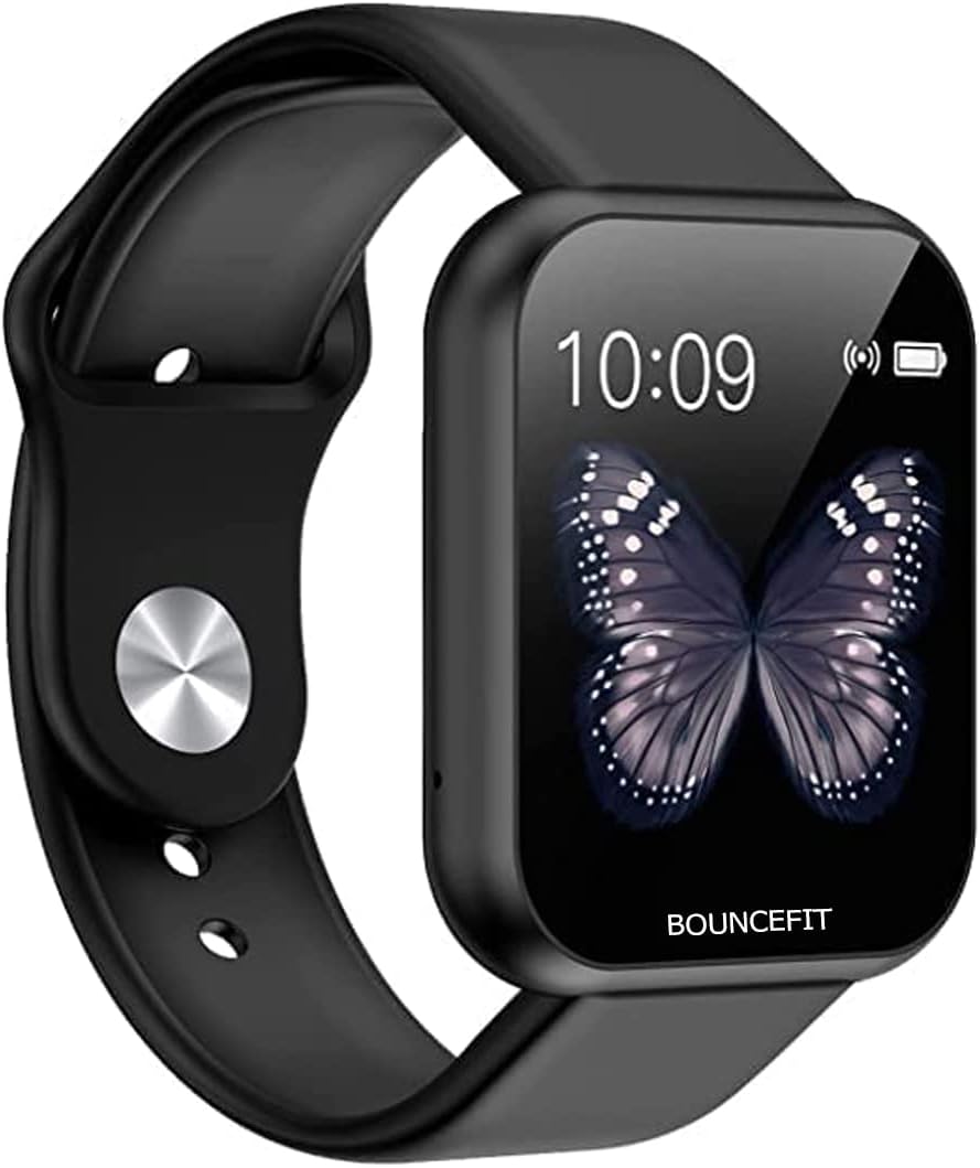 D20 Y68 Fitness Band Smart Watch for Men, Women, Boys, Girls, Kids – Single Touch Interface, Water Resistant, Workout Modes, Quick Charge Sports Smartwatch – O Black
