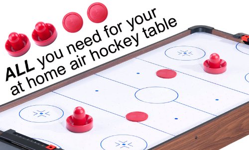 Brybelly Pucks & Paddles - Set Of Two 2.5" Air Hockey Paddles & 3.25" Pucks – Replacement Pucks & Pusher Mallets For Full Size Air Hockey Game Tables #TOP2