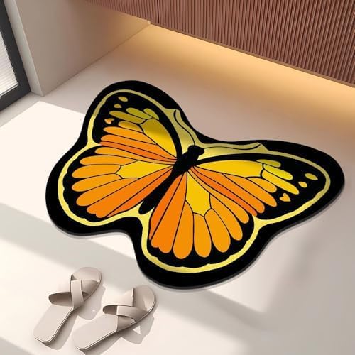 Tapis de salle de bain anti-moule et super absorbant jaune et noir