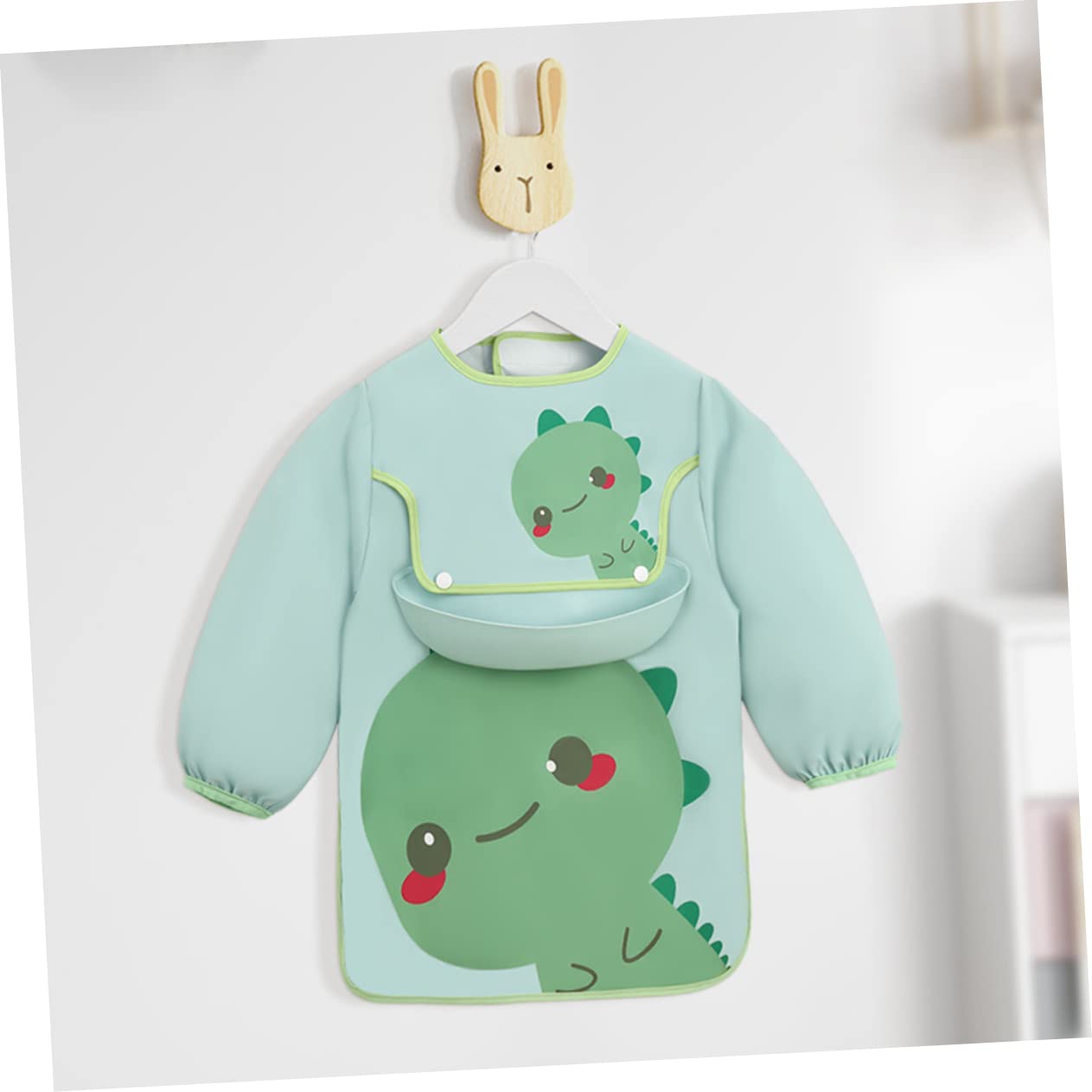 VICASKY 3piezas Babero Para Niño Niña Con Mangas Largas Ropa De Alimentación y Pintura Para Niño Niña Protección De Ropa Para Comidas y Actividades Creativas