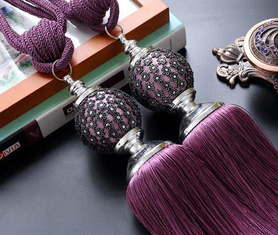 Luxe décoration de la Maison fenêtre Clips Accessoires Suspendus Ceinture Boule Rideau Sangle Gland Attache Embrasse Boucle-Violet