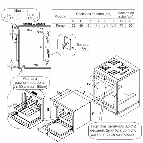 Forno de Embutir Elétrico Stelar Ágata de 46 Litros Branco 220V