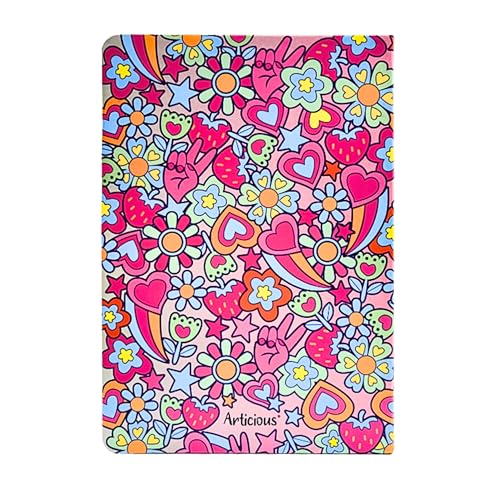 Image of Articious Notebook Set, Premium Hardcover Journal, Bookmark and Matching Box |192 Ruled Pages, 80 GSM | A5 Ruled Writing Notebook for Girls, School & Office | Durable Cover, Smooth Paper- Good Vibes