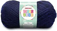 Novelo Lã Mais Bebê Círculo 100g 500m Fio Macio Delicado Crochê Tricô Artesanato Infantil Versátil (640 - AZUL MARINHO)
