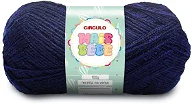 Novelo Lã Mais Bebê Círculo 100g 500m Fio Macio Delicado Crochê Tricô Artesanato Infantil Versátil (640 - AZUL MARINHO)