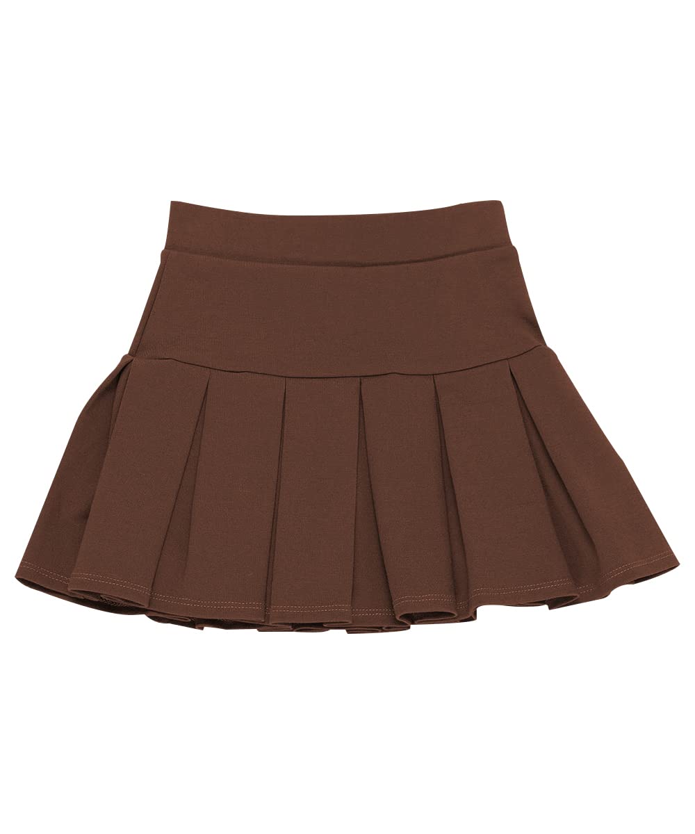 Little Gilrs High Waisted Pleated Skirt Kids Wide Waistband A-Line Skorts