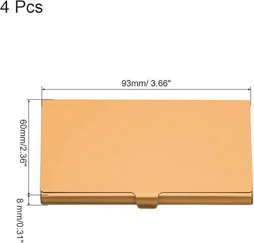 Miniatura 7 de PATIKIL Portatarjetas de visita, paquete de 4 tarjeteros de aluminio de metal profesional delgado para tarjetas de identificación, tarjetas de