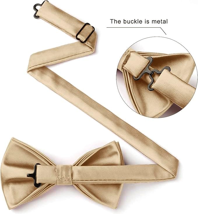 Image of HISDERN Bow Ties for Men Pretied Bowties Classic Formal Business Bow Tie Adjustable Tuxedo Bowtie for Wedding Party