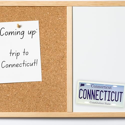 Imán decorativo placa Connecticut 4.45x8.89 cm miniatura 5