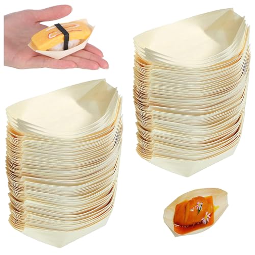 Funngy Fingerfood Schalen,100 PCS Holzschalen für Fingerfood Snacks...