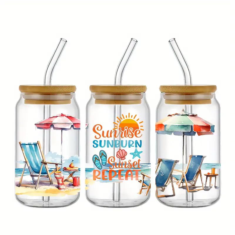 Lot De 12 Autocollants DTF Imperméables - Transfert UV Pour Tasses, Meubles, Voiture - Motifs Animaux Brillants