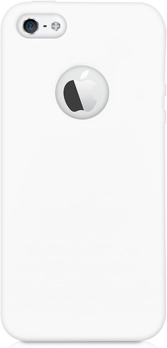 kwmobile TPU Silicone Case Compatible with Apple iPhone SE (1.Gen 2016) / 5 / 5S - Full Body Phone Cover Protection - White