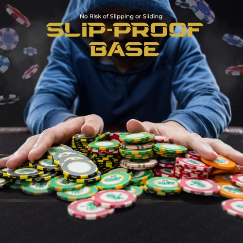 Poker Mat For Table - Smooth, Non-Slip Poker Table Mat With Stronger Edges - Water Resistant Poker Table Tops Casino Card Games - 47X24 Inches - Carrying Bag Included #TOP3